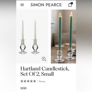 Simon Pearce glass candlestick holders